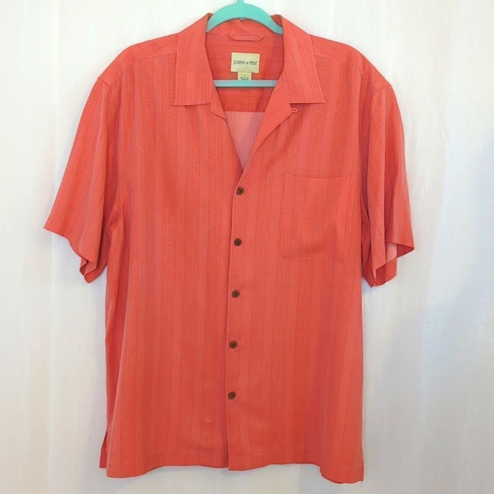 Joseph and Feiss Tone on Tone Silk Shirt Size Large